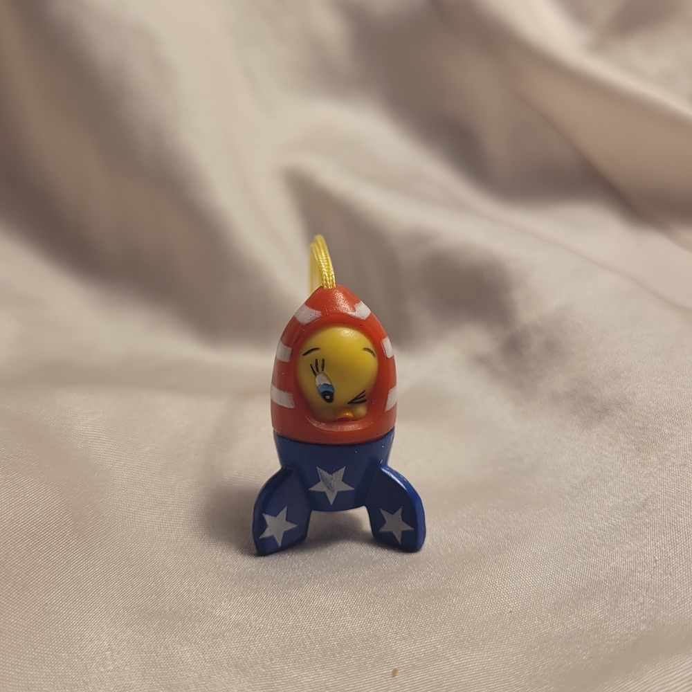 Tweety Rocket Ornament - Yellow and Blue Kids Toy